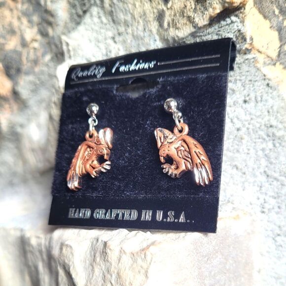NEW! Bird of Prey Dangle Earrings Copper - Picture 1 of 3